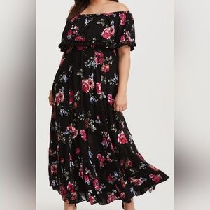 Torrid size 3x (22) black floral maxi dress